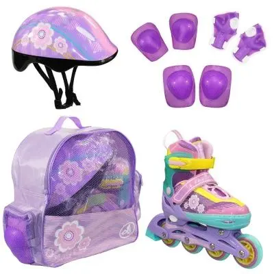 картинка Набор роликов FLORET коньки, защита, шлем violet 